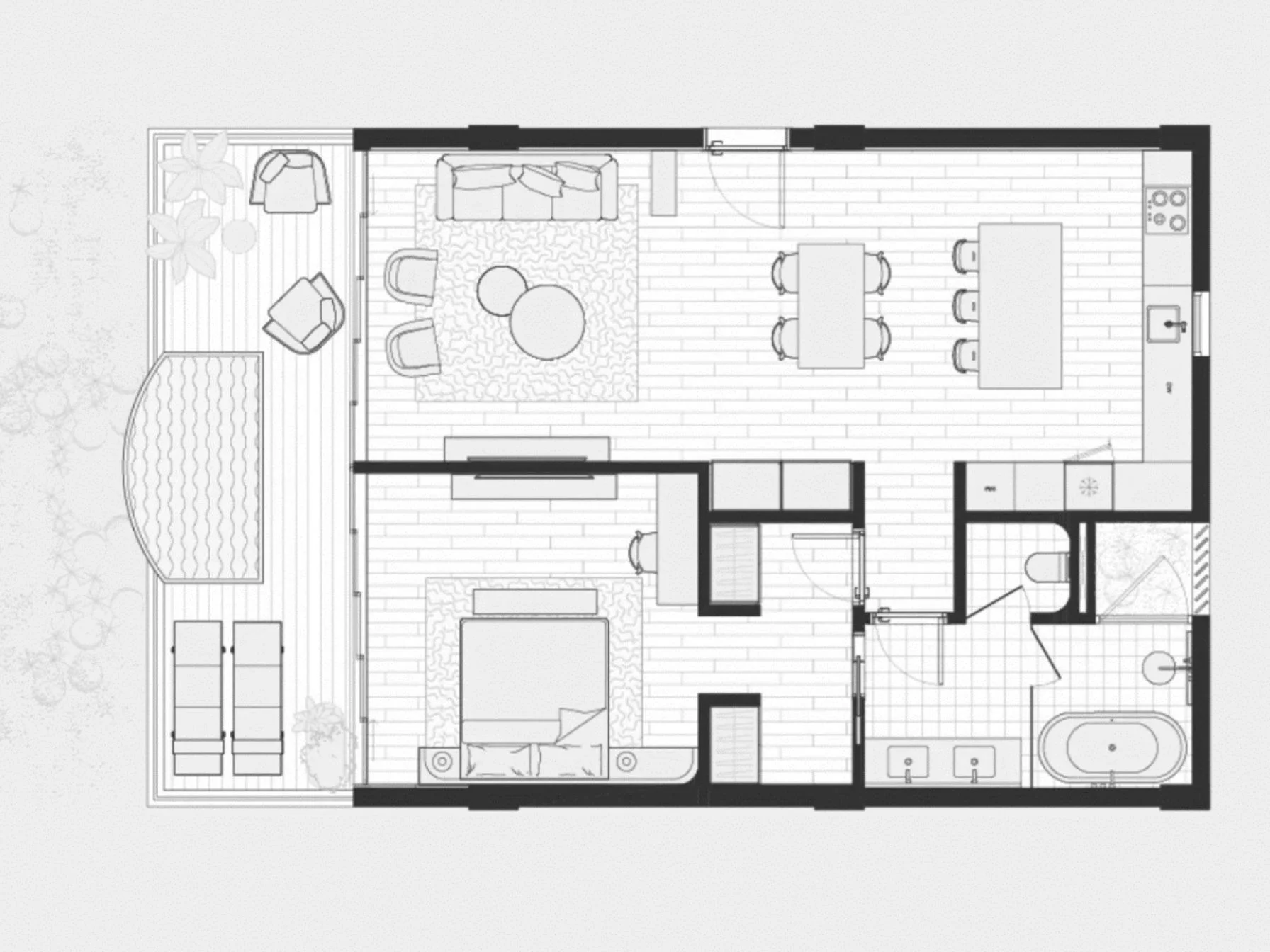 Unit Plan 1 bedroom 101 sqm  