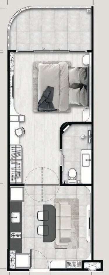 1 bedroom 33 sqm unit plan