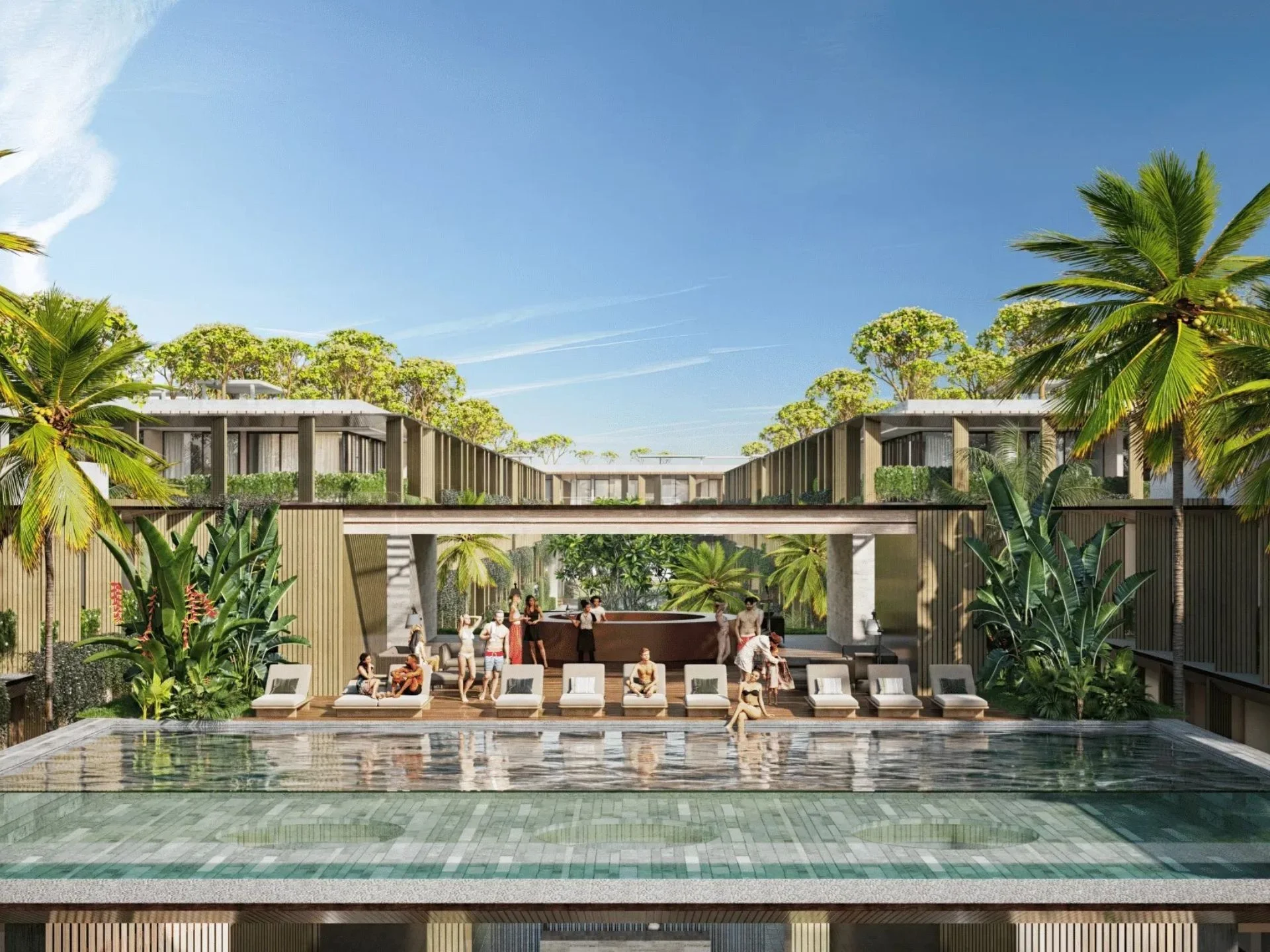 Piscina e area ricreativa presso Gardens of Eden Park Residences, Tailandia