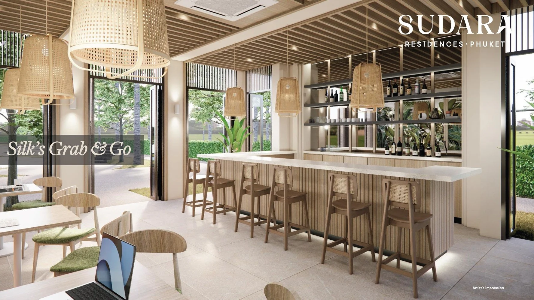 Grab & Go café interior at SUDARA Residences, Phuke