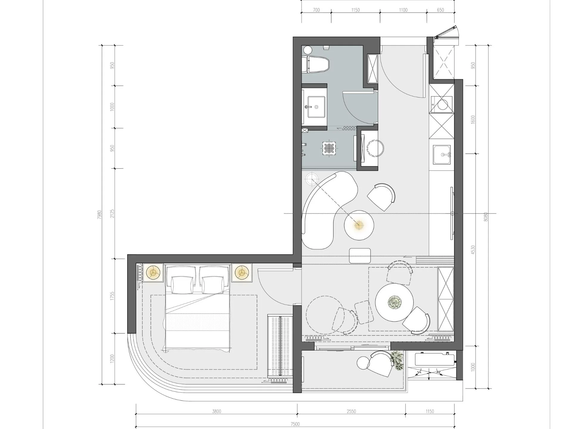 Unit Plan 1 bedroom 42 sqm Anava Samui