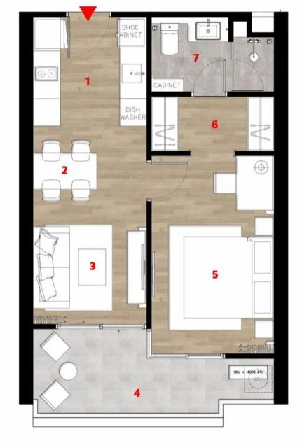 1 bed 48 sqm unit plan The Ozone Signature