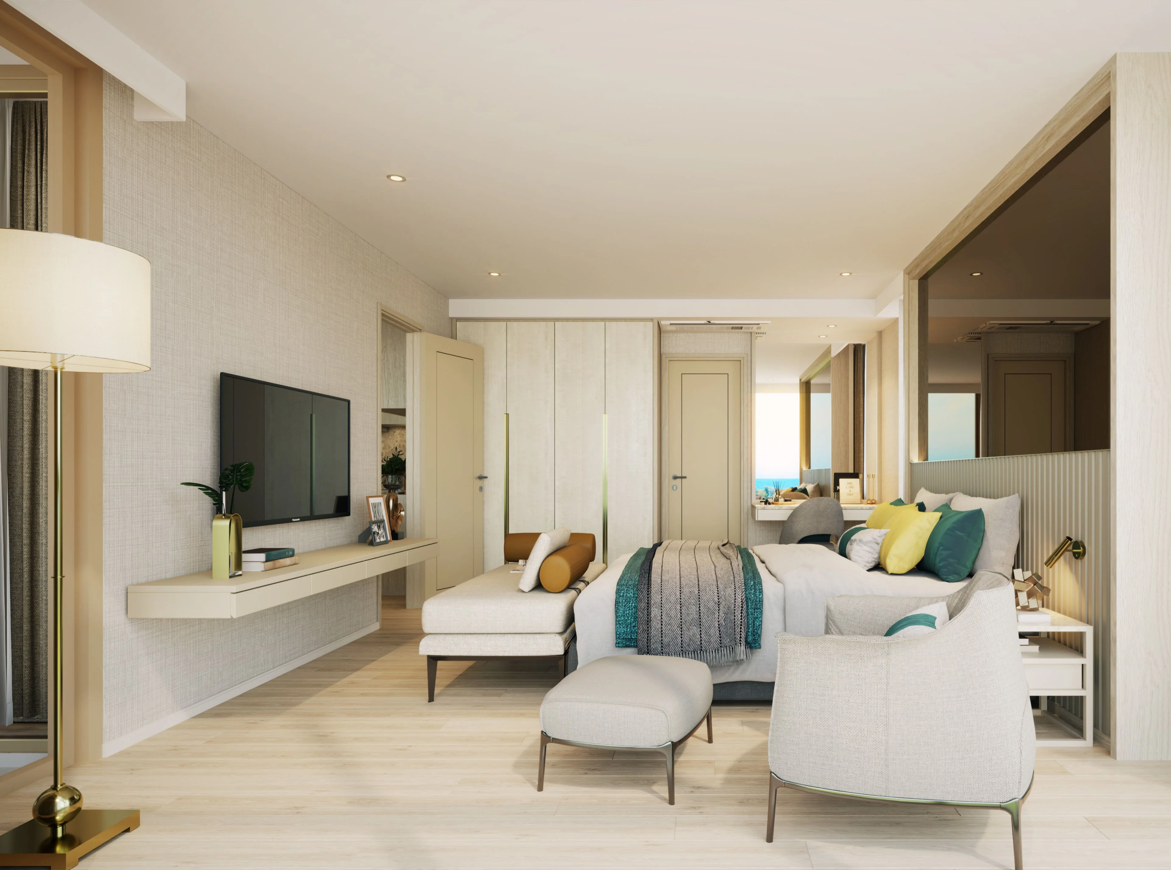 Hauptschlafzimmer in 2-Zimmer-Wohnung, The Ozone Signature, Bang Tao