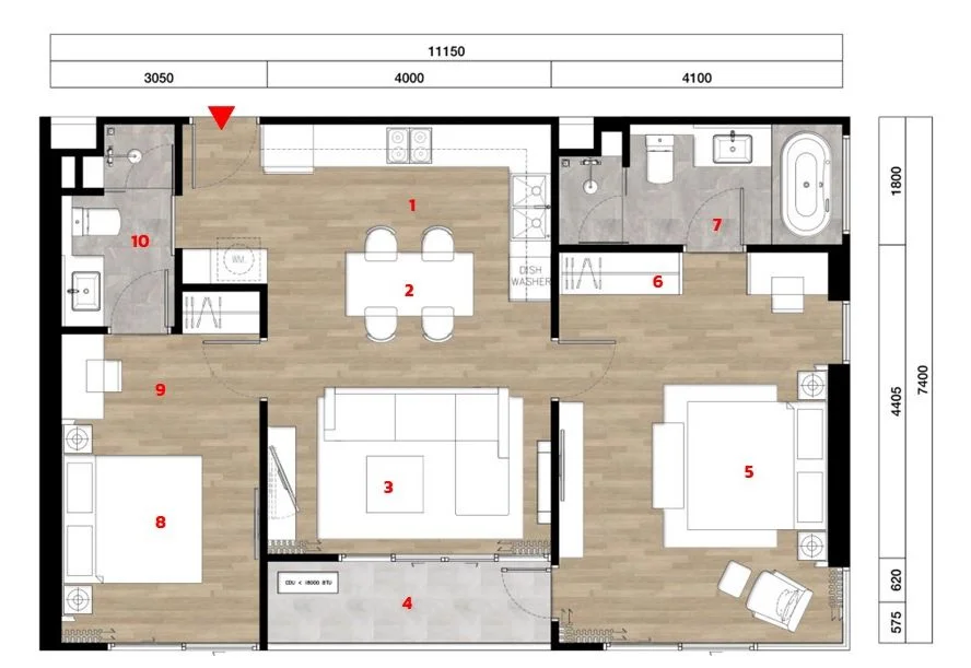 1 bed 40 sqm unit plan The Ozone Signature