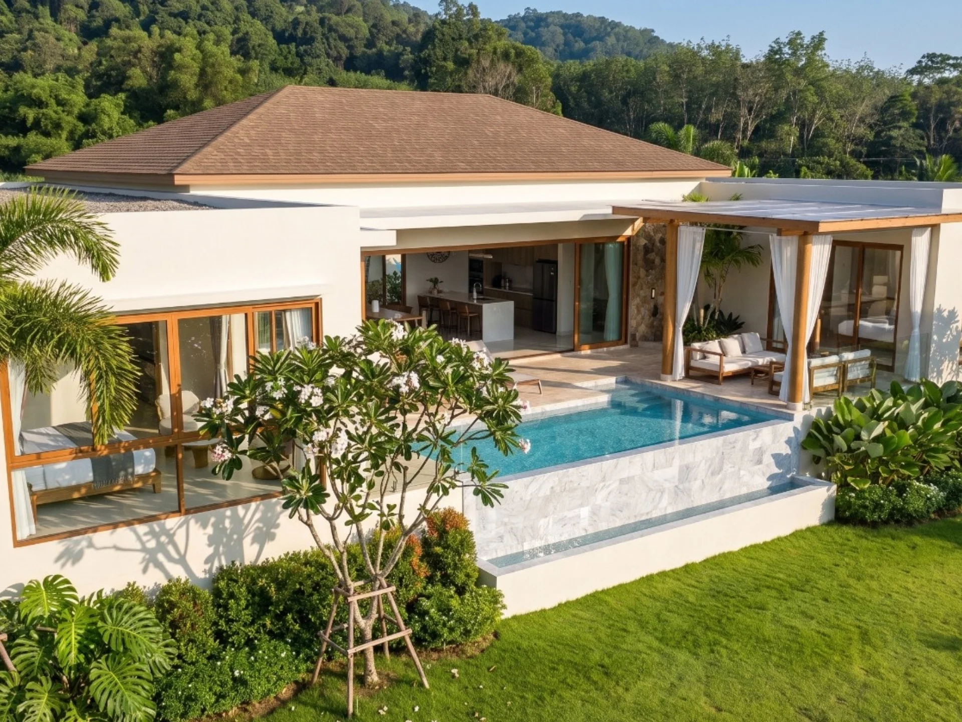Modern villa with private pool and tropical landscaping, Nichakul, Lamai