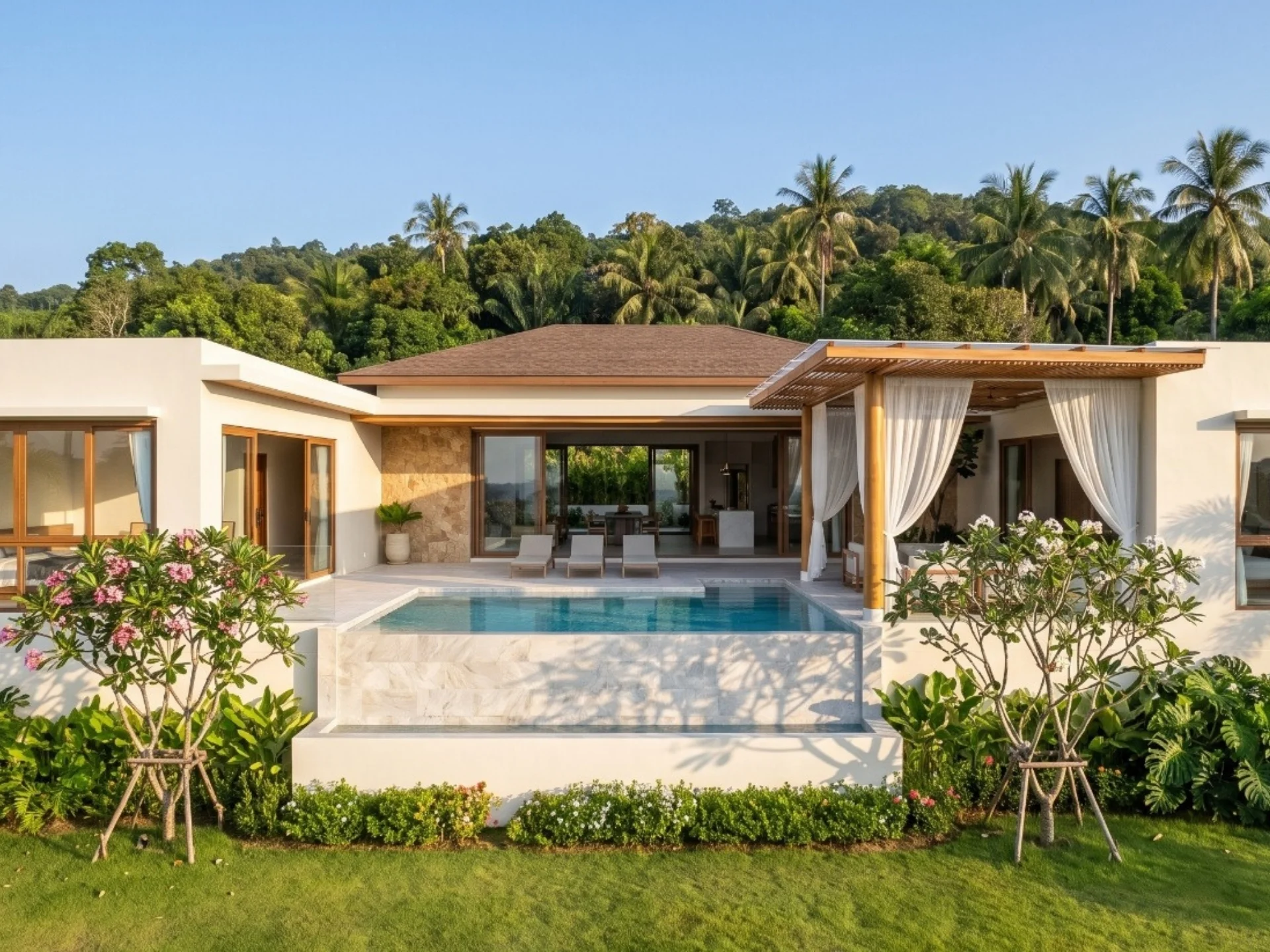 Modern villa with private pool and tropical garden, Nichakul, Lamai