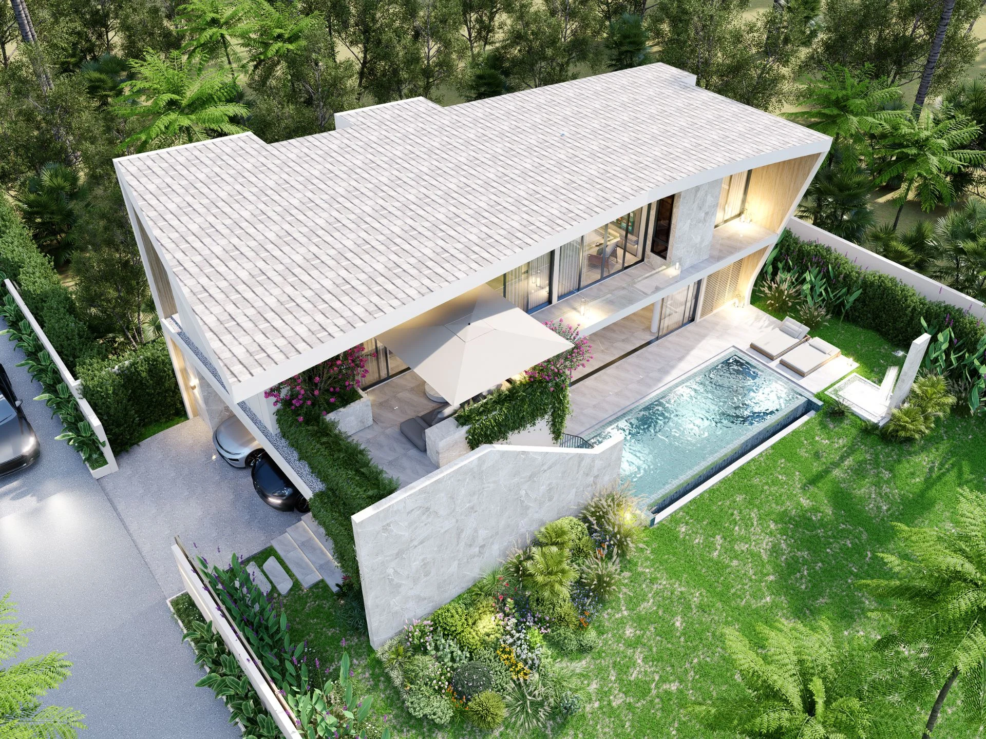 Architecture of Privilege Luxury Villas with private pool and landscaped grounds, Lamai