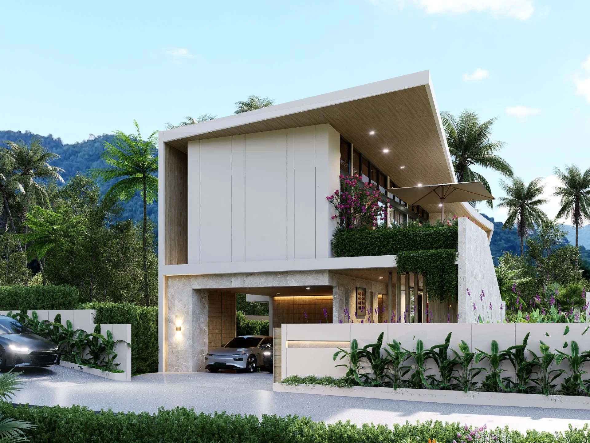 Modern villa architecture with mountain views at Privilege Luxury Villas, Lamai (1)