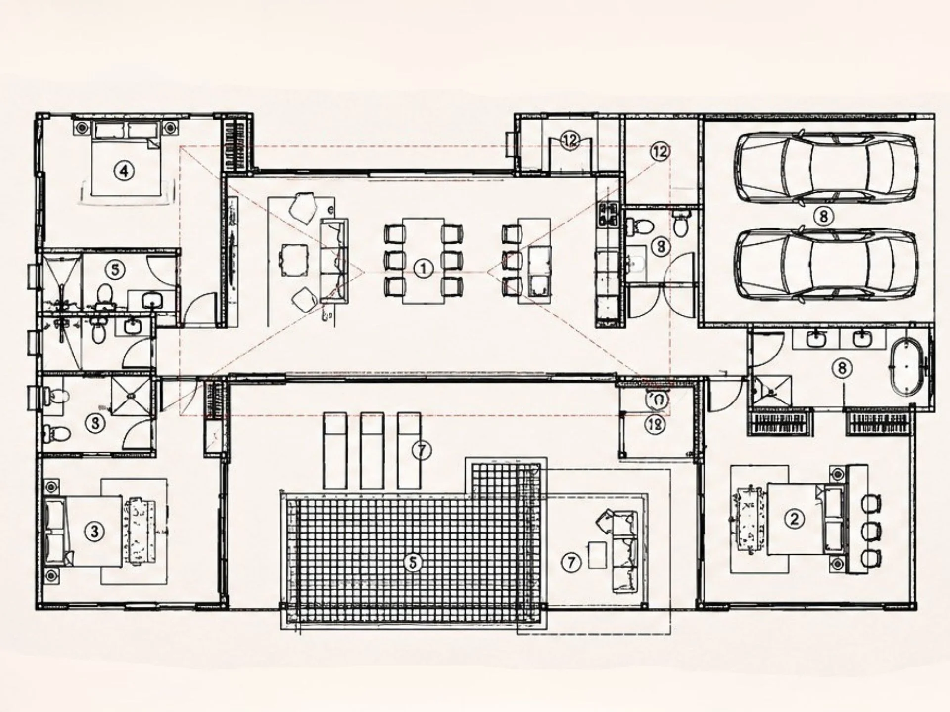Unit Plan Villa 3 bedrooms Nichakul Samui
