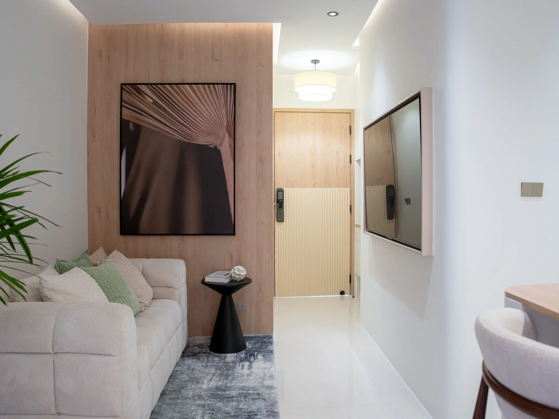 Living room interior in 2-bedroom apartment at The Trees Residence, Bang Tao