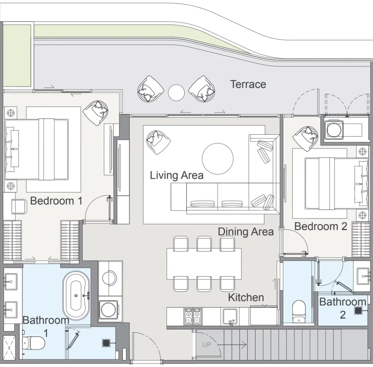 3 bed 121 sqm unit plan