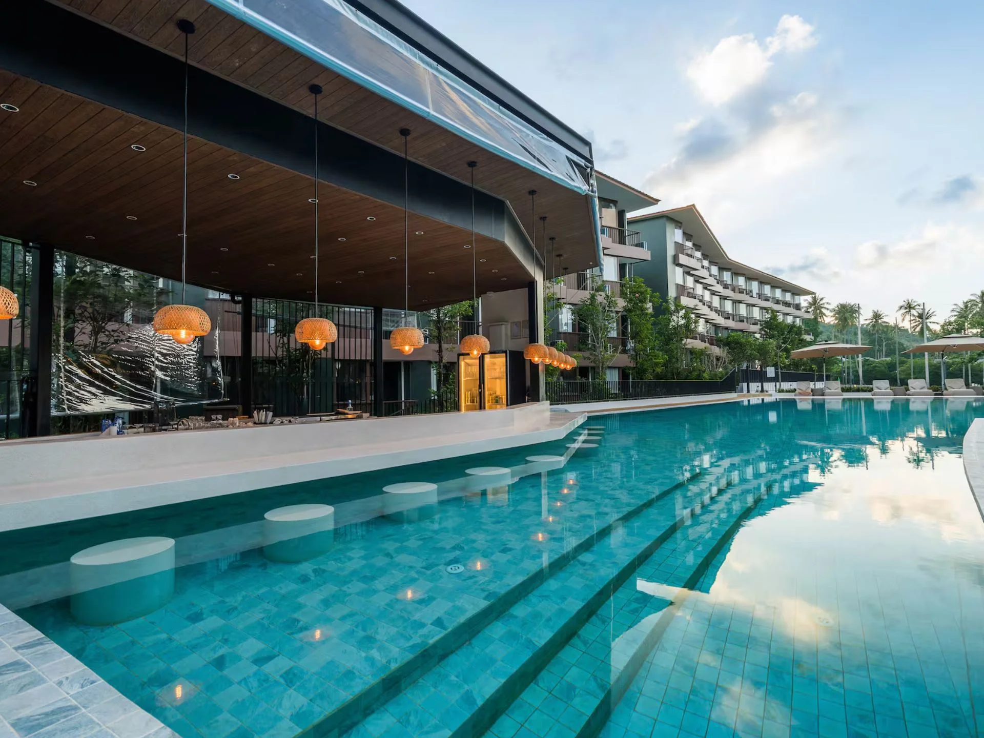 Indoor swimming pool with lap lanes at Wing Samui, Thailand