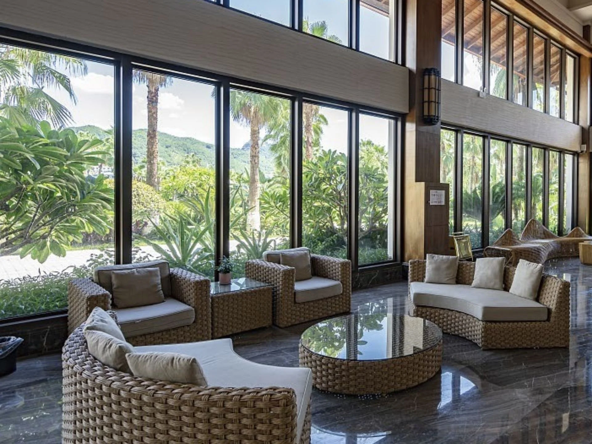 Lounge area with mountain view at Wing Samui, Thailand