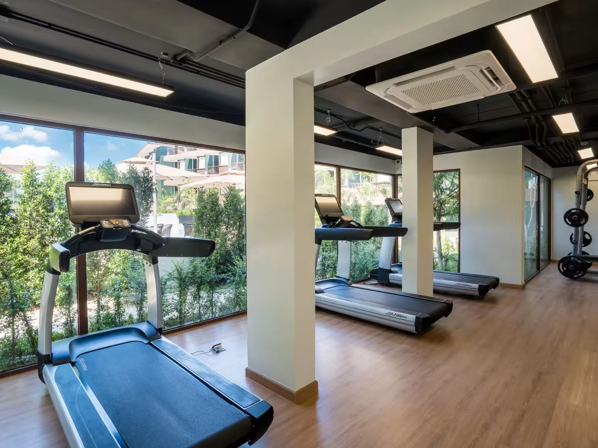 Fitness center with treadmills at Wing Samui, Thailand