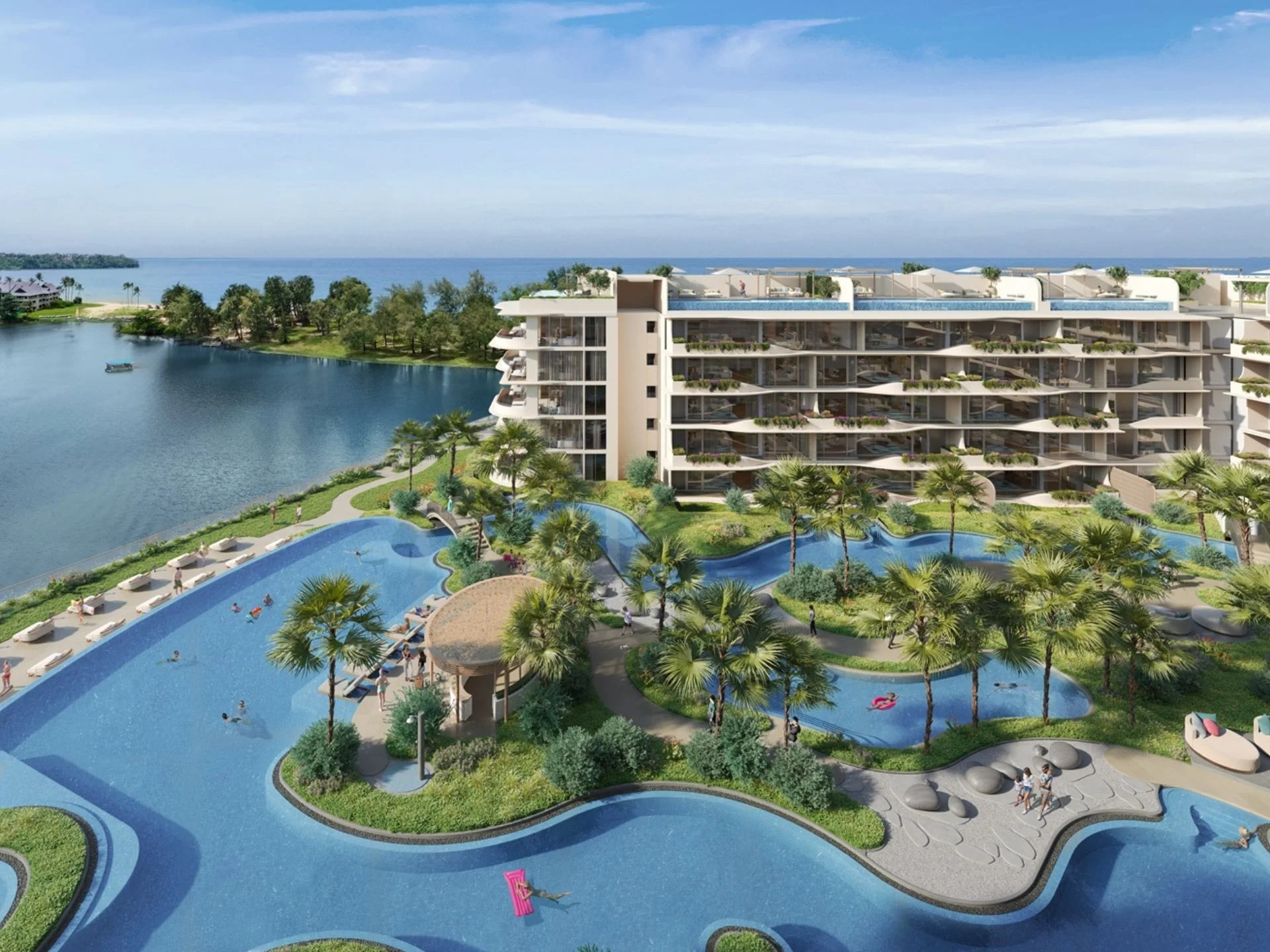 Laguna Beach Residences Bayside infrastructure: swimming pools and landscaped grounds, Thailand