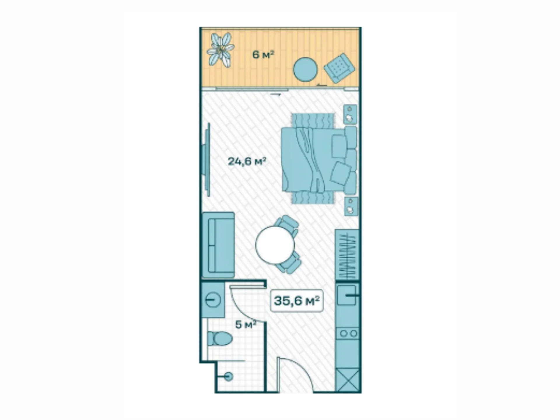unit plan studio 36 sqm sun hills lakeside