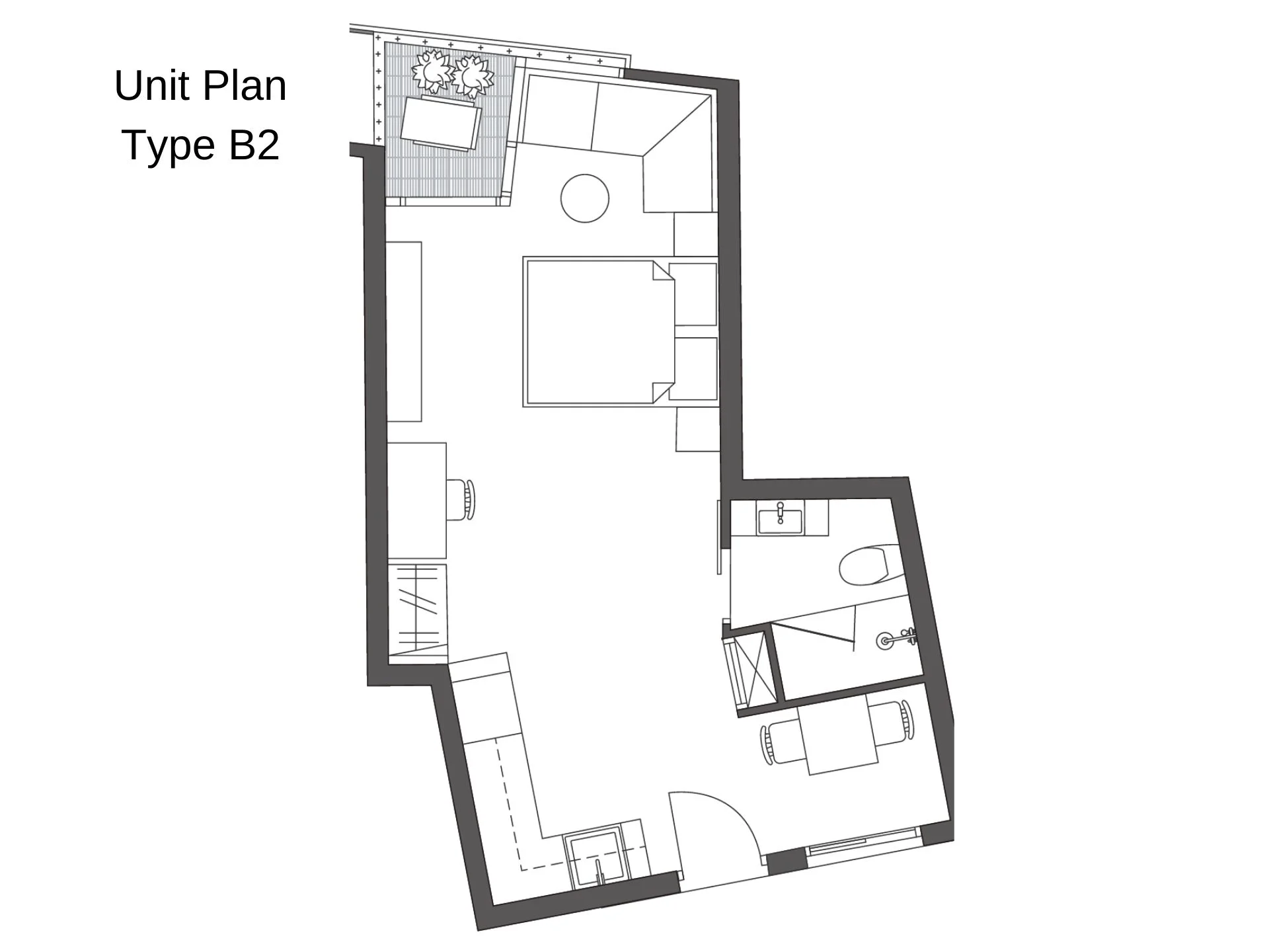 Unit Plan 2 bedrooms 54 sqm Wing Samui