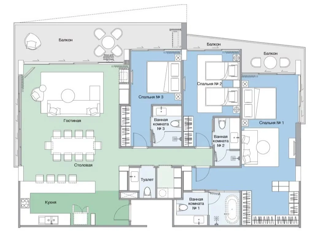 3 bed 181 sqm unit plan
