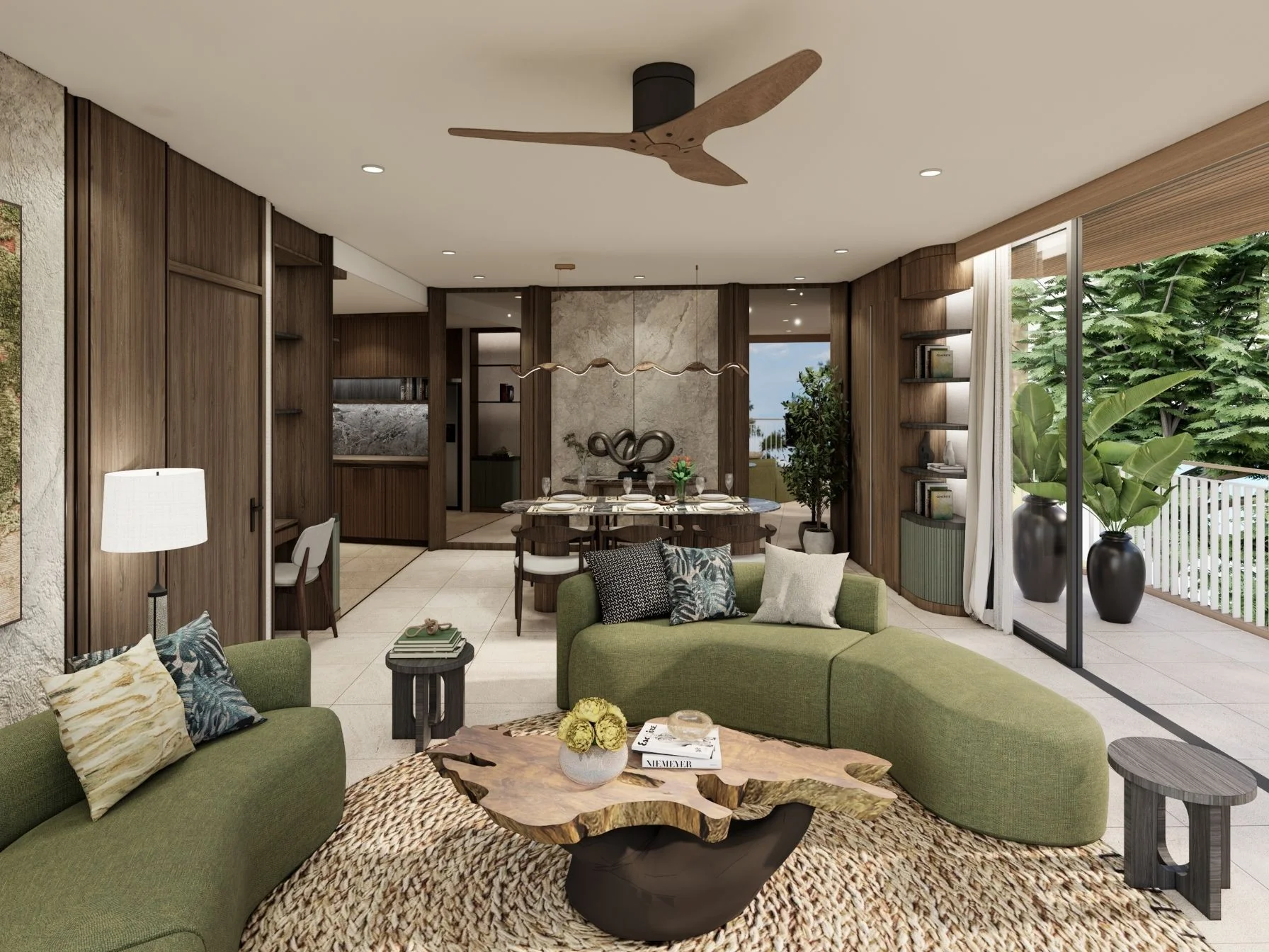 Wohnzimmer in 1-Zimmer-Wohnung in Bellaguna Golf Residences Hibiscus, Thailand