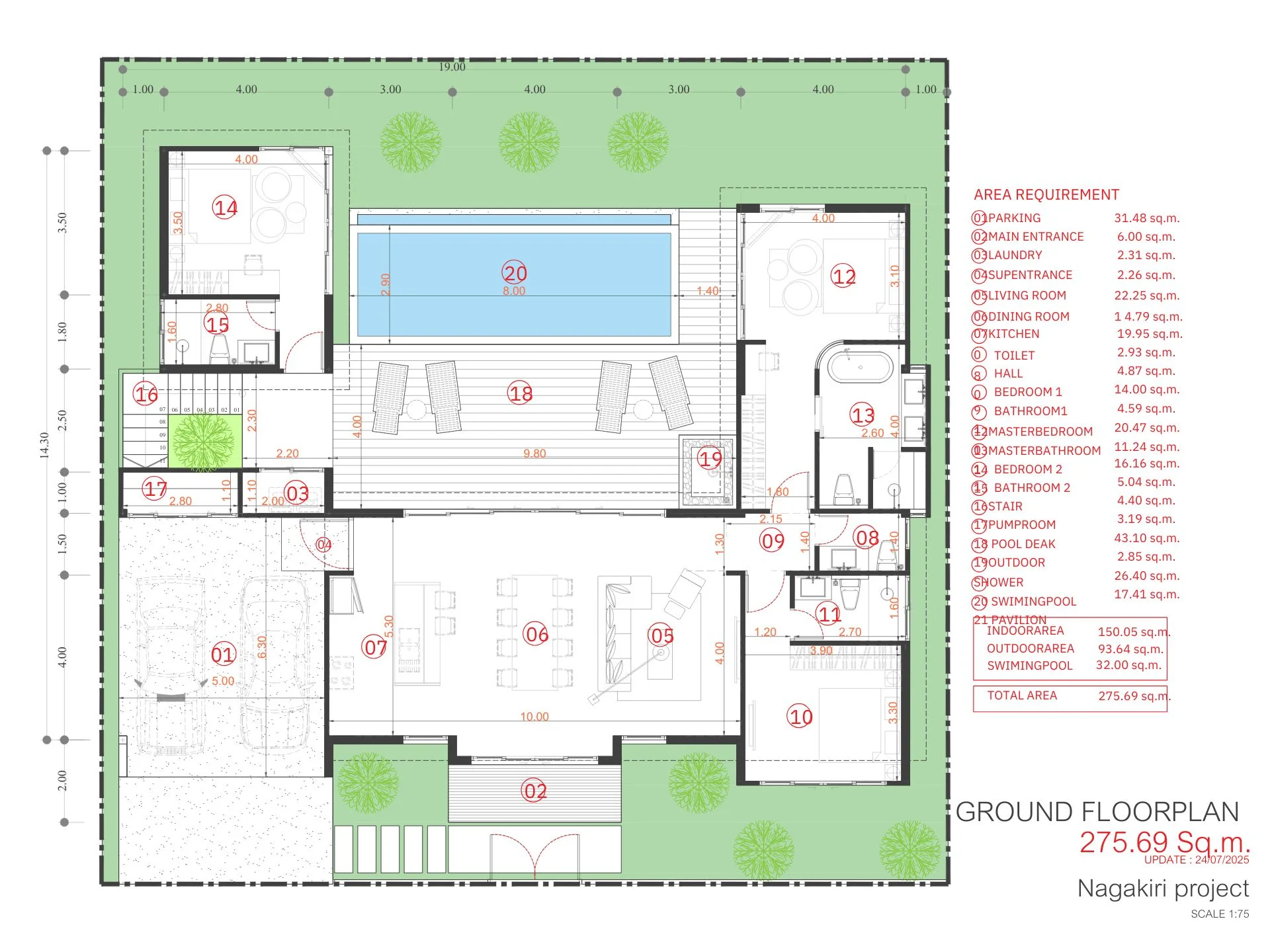 Unit Plan 3 bedrooms Villa Samui Lamai Naga Kiri