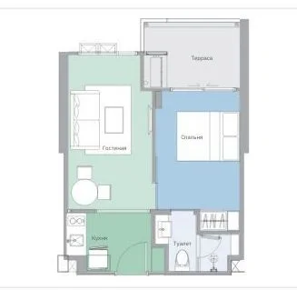 1 bed 39 sqm unit plan