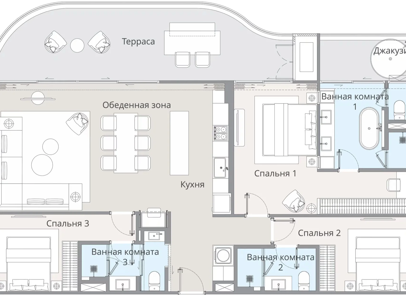 2 bed 161 sqm unit plan