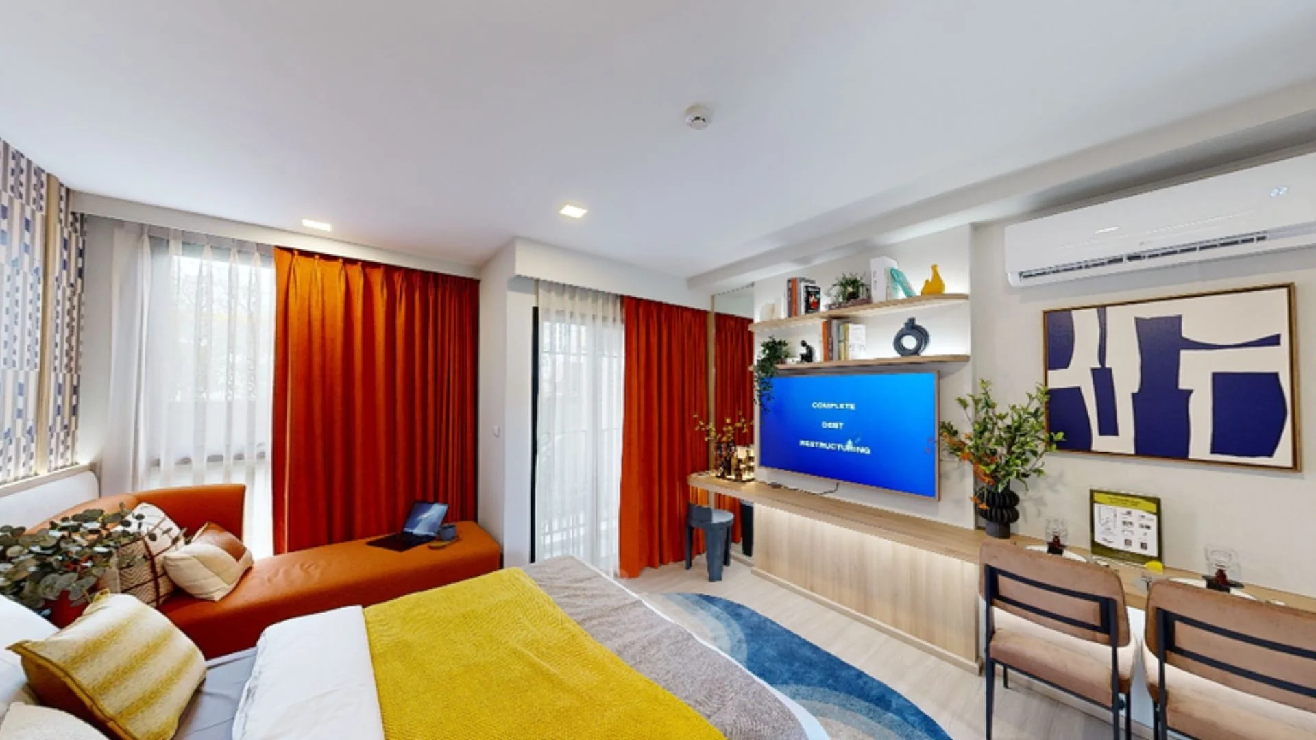Fitted furniture included