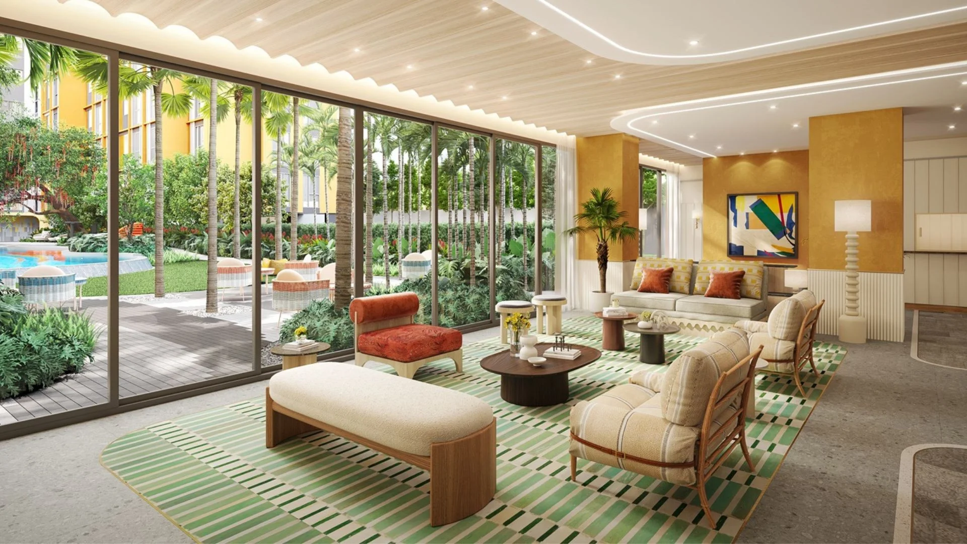 Lounge area with garden view at The Base Rise, Thailand