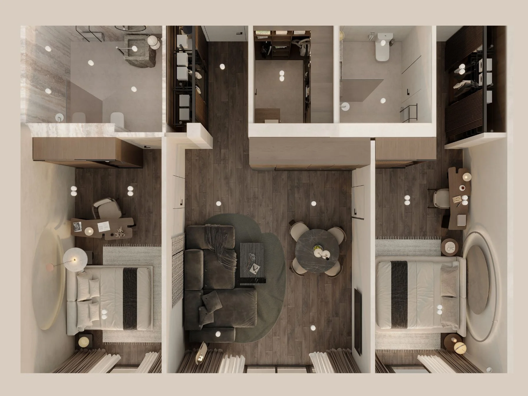 2 bed 100 sqm unit plan