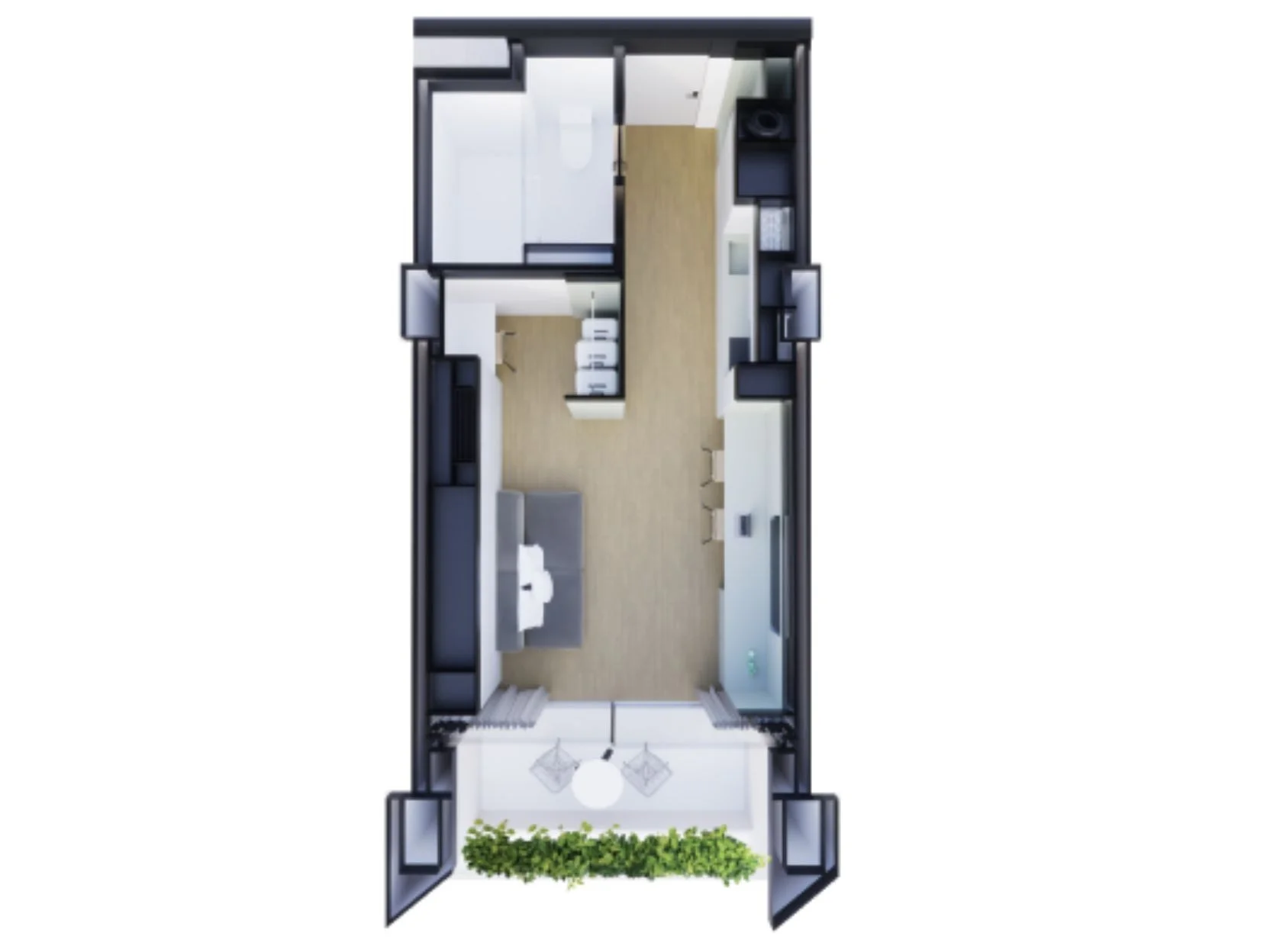 studio 36 sqm unit plan