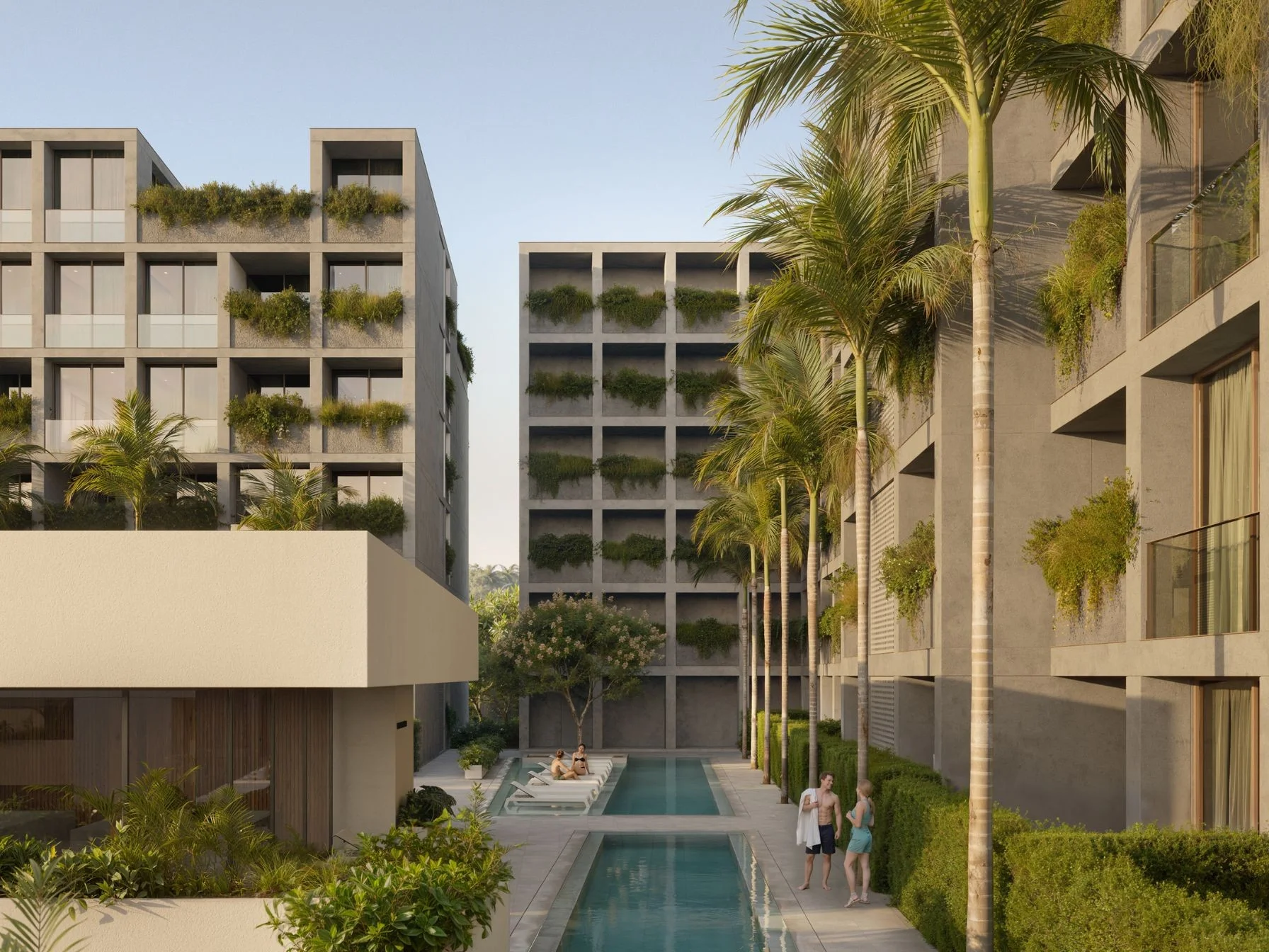 Courtyard with swimming pool and landscaping at The Momentum Phuket, Laya