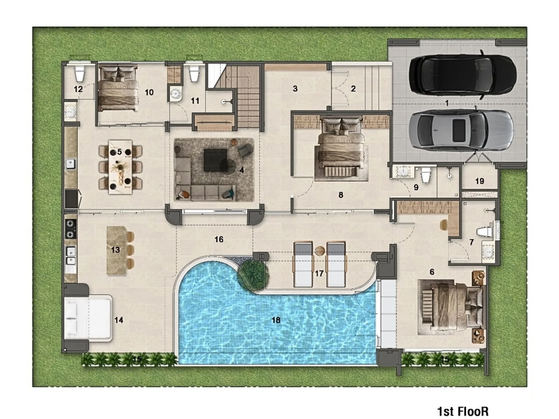 Unit Plan 4 bedrooms 356 sqm Ulu Villas