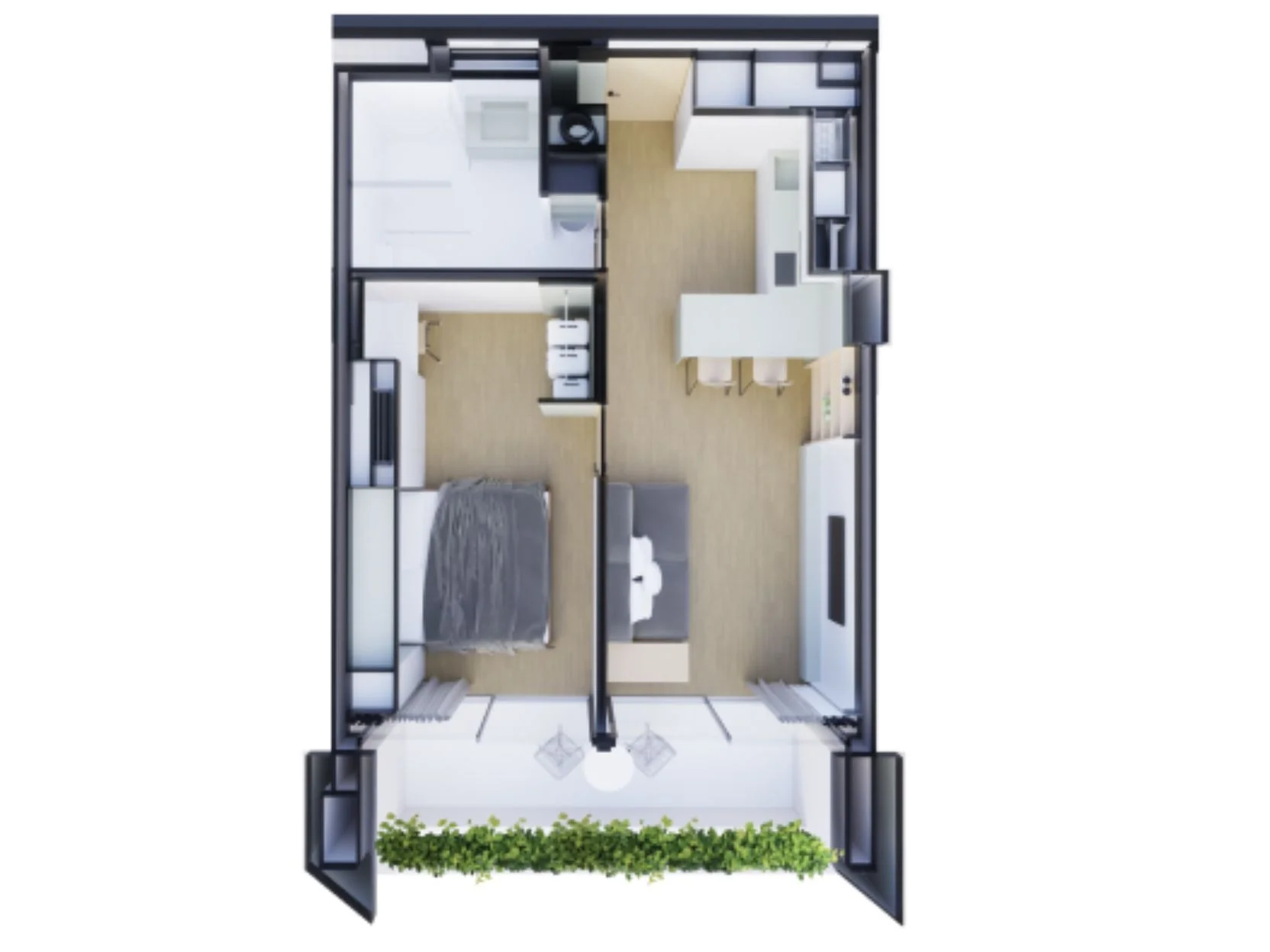 1 bed 51 sqm unit plan