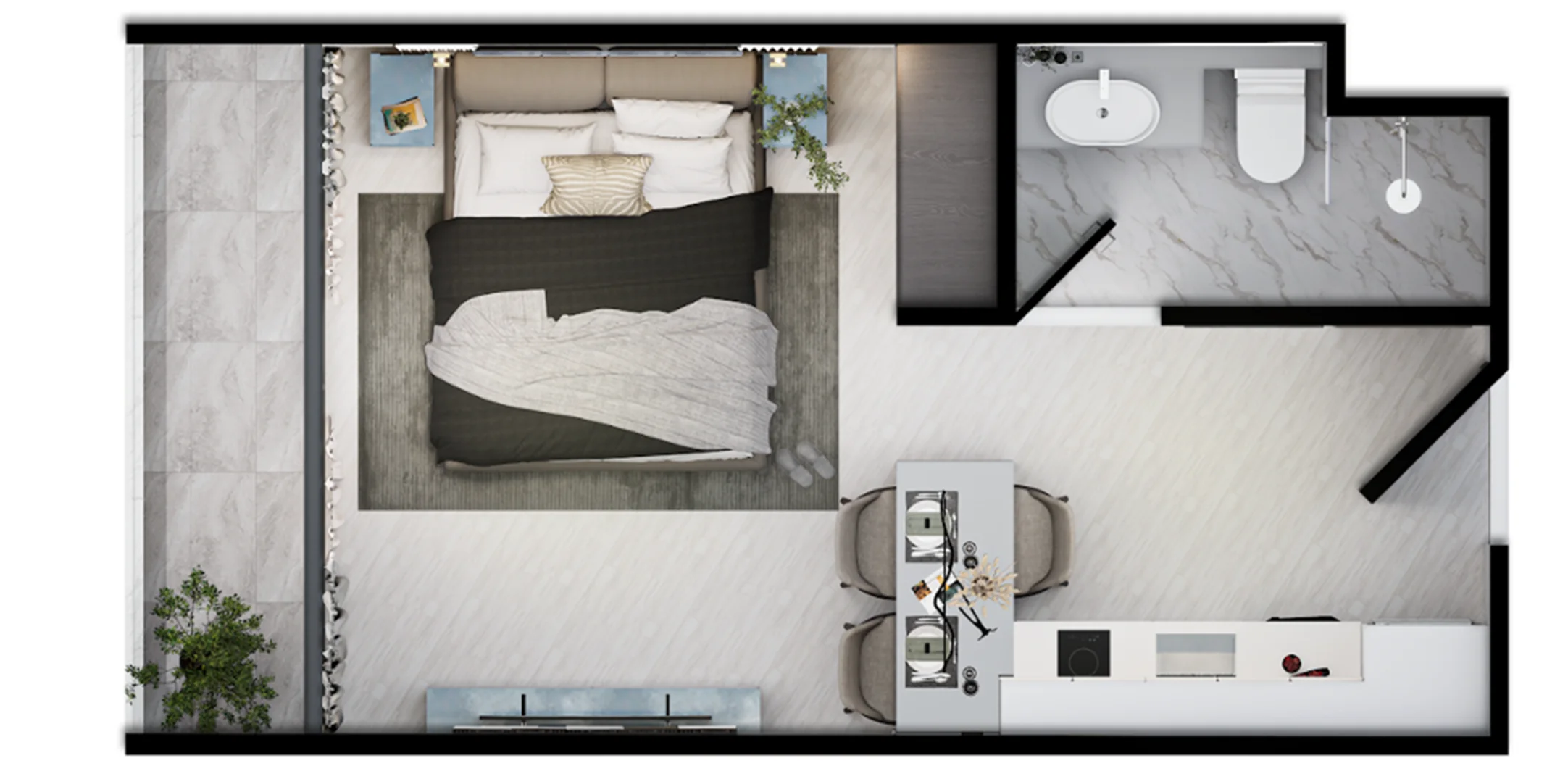 studio 30 sqm unit plan