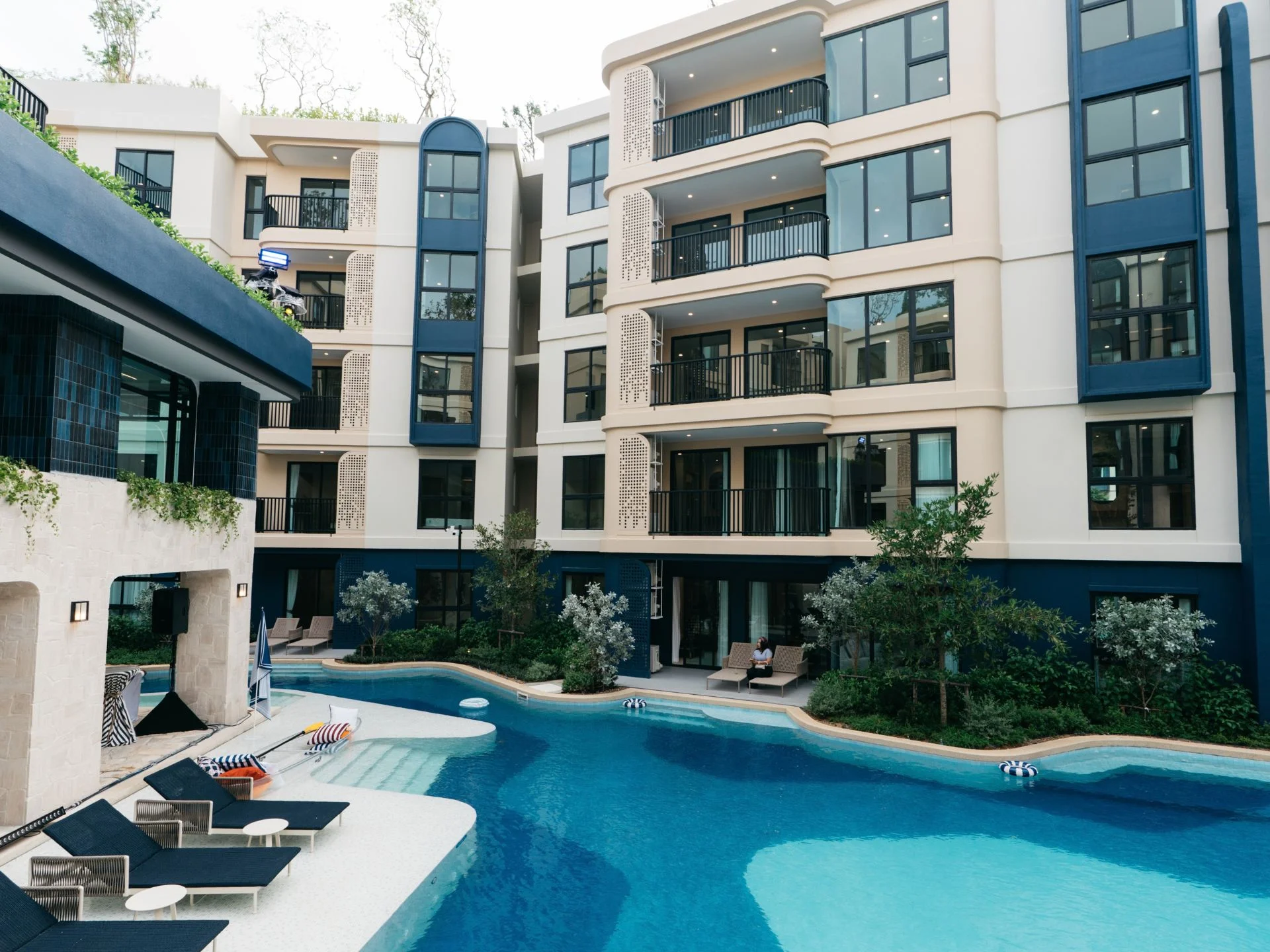 Swimming pool and courtyard at The Title Cielo apartment complex, Rawai