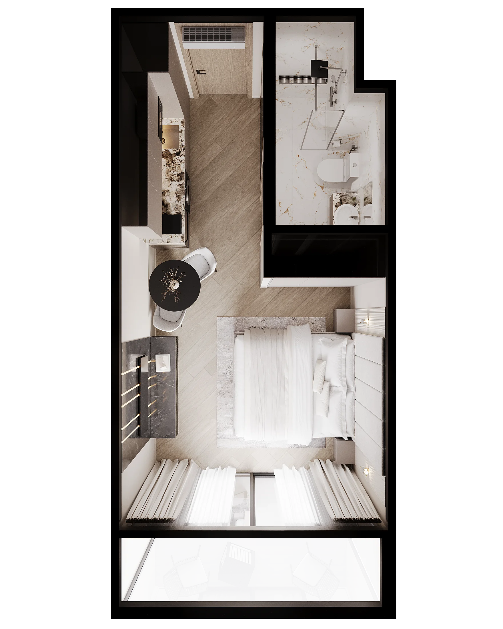 studio 27 sqm unit plan