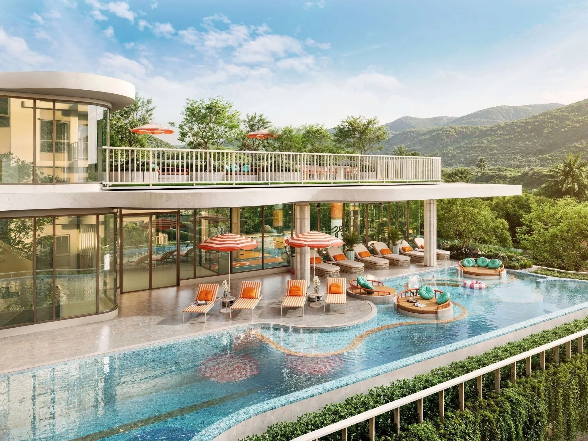 Luxury villa with infinity pool, lounging area and mountain views at The Title Fizz, Kata
