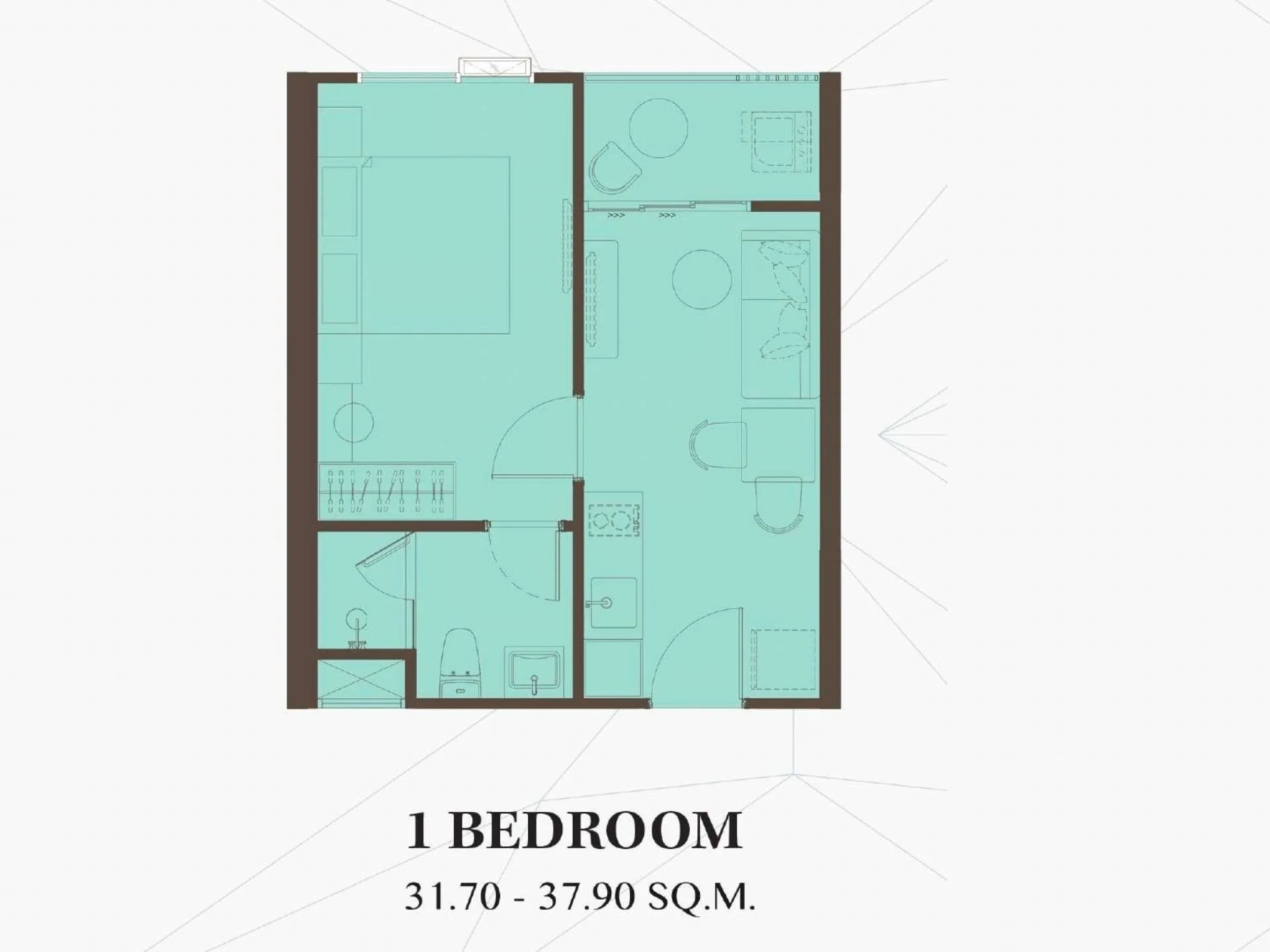 Unit Plan 1 bedroom 32 sqm The Title Kuartz