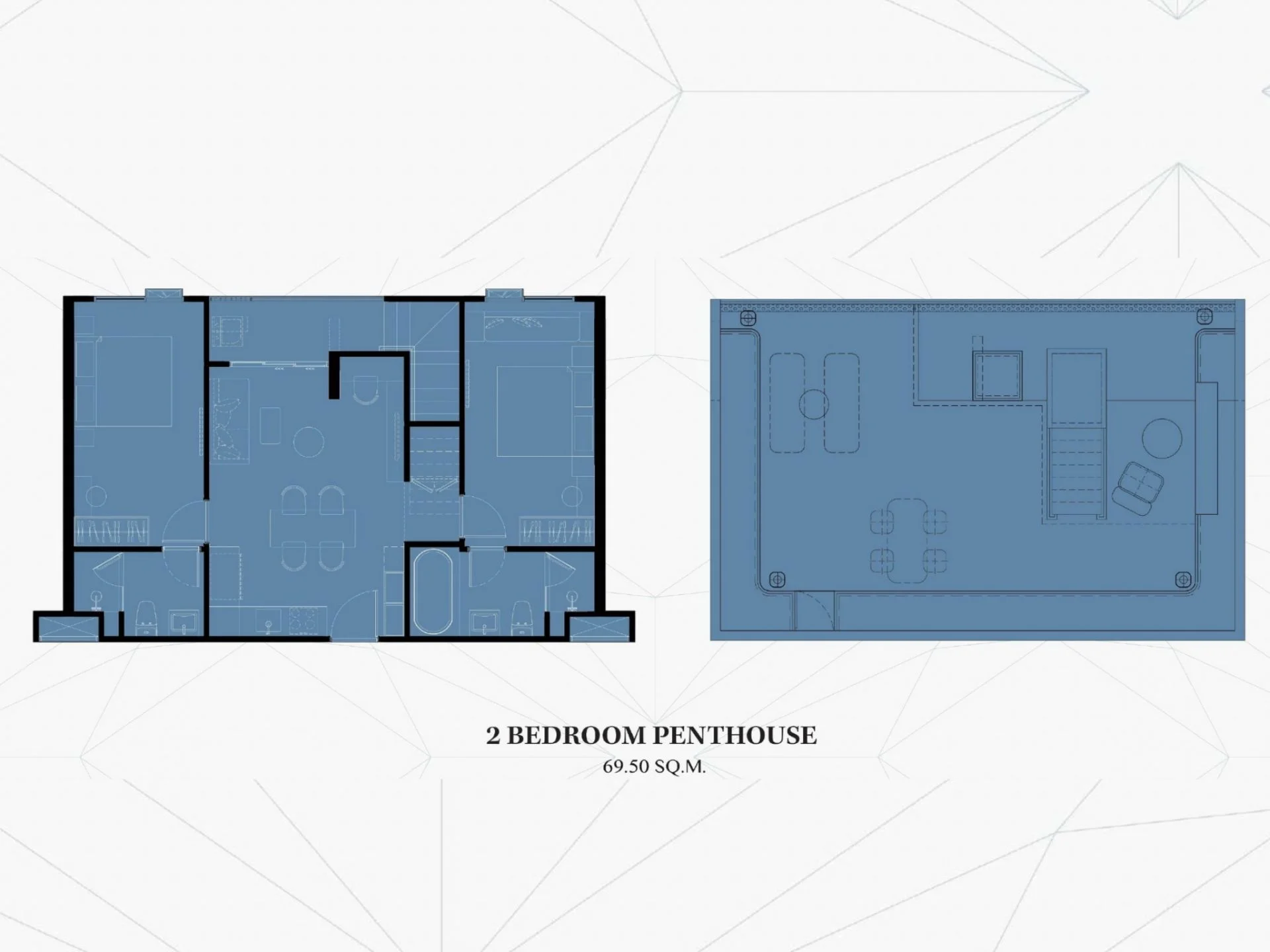 Unit Plan 2 bedrooms 57 sqm The Title Kuartz