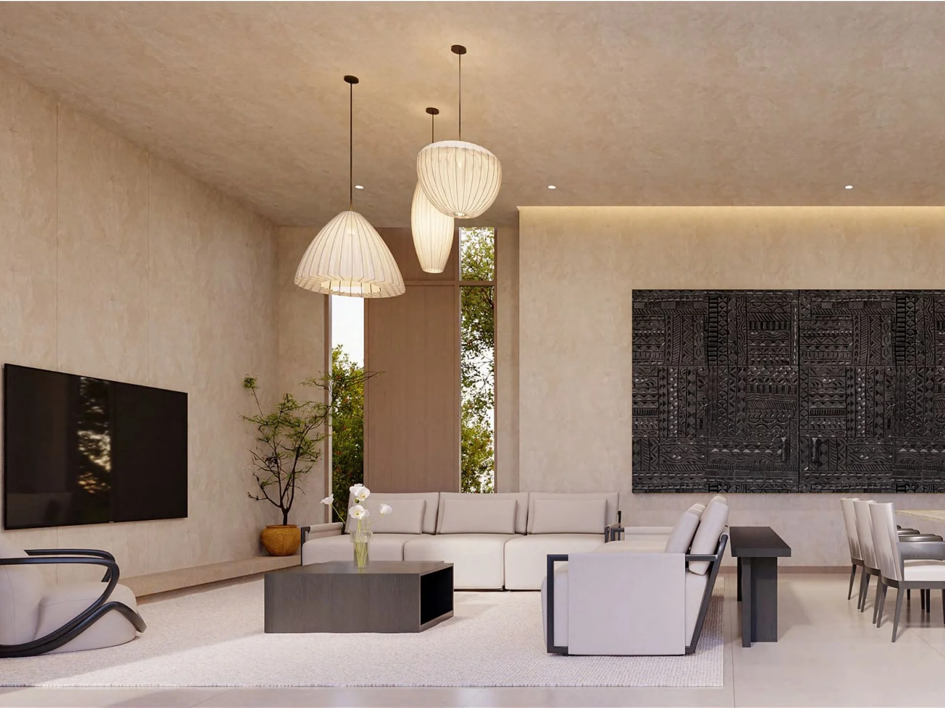 Living room interior in a 3-bedroom villa at Ayana Soluna Villas, Talang