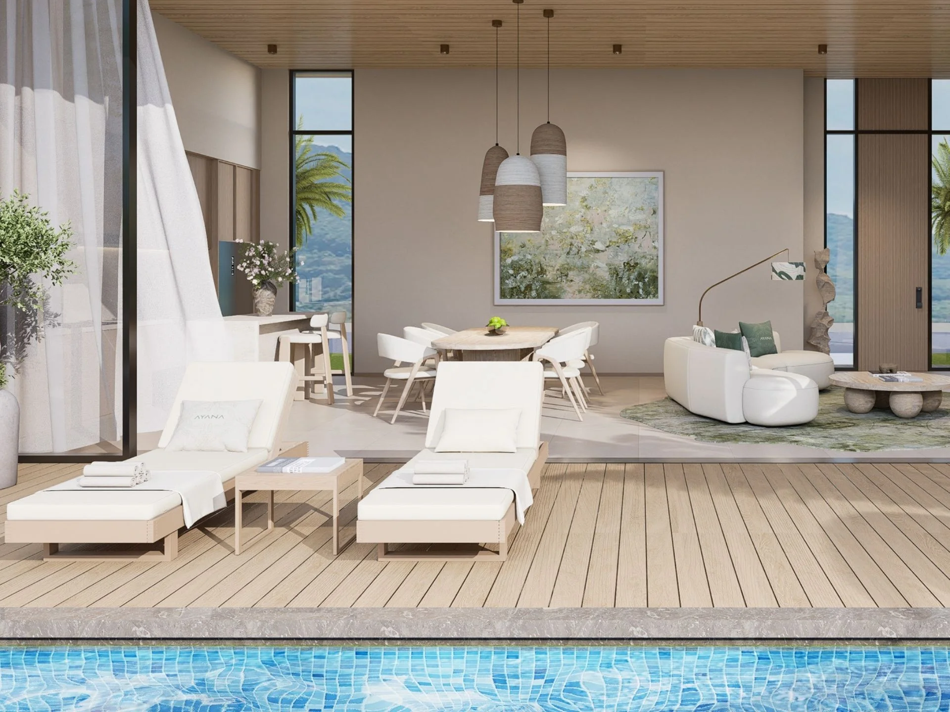 Private swimming pool and garden