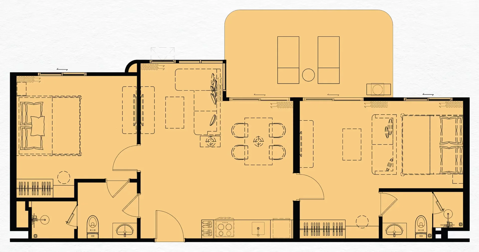 unit plan 2 bedroom 85 sqm The Title Cielo