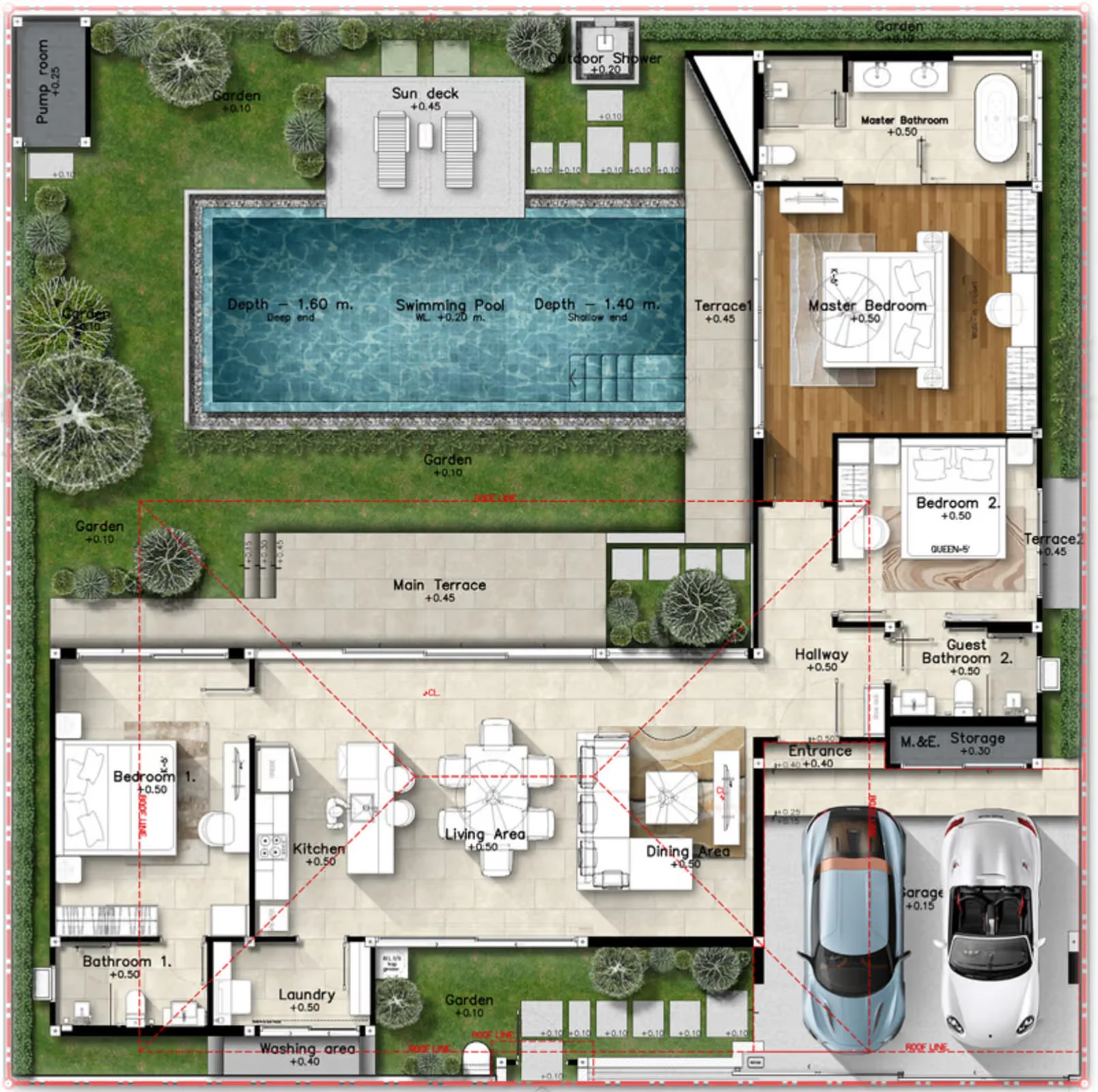 3 bed 305 sqm unit plan Botanica Four Seasons