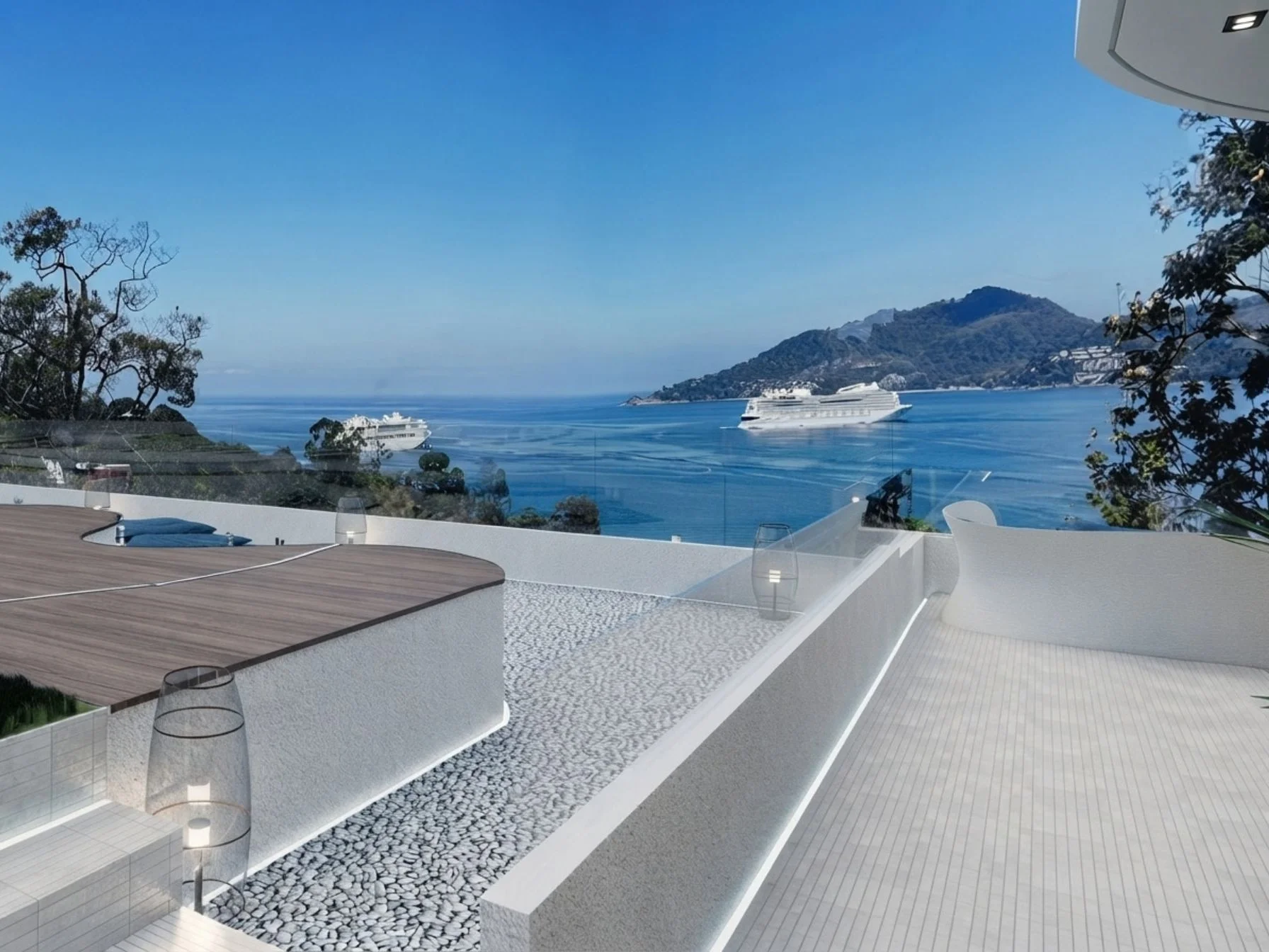 Sea view from terrace at Niranda Seaview apartment, Patong