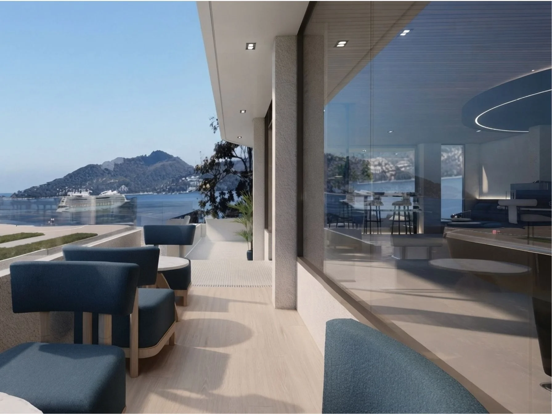 Sea view from terrace of 1-bedroom apartment at Niranda Seaview, Patong