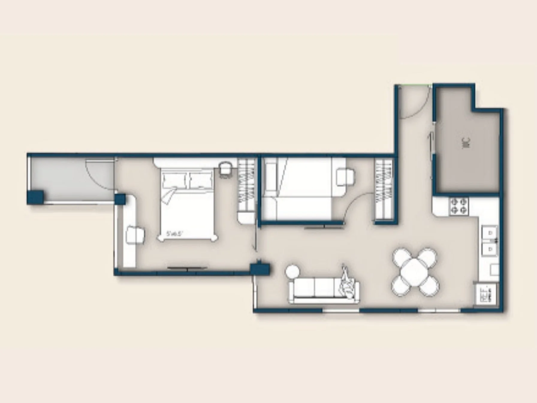 Unit Plan 2 bedrooms 68 sqm Niranda Seaview Patong