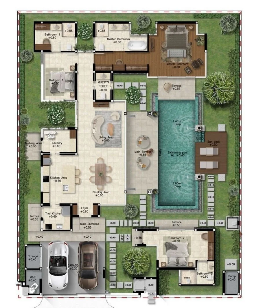 3 bed 215 sqm unit plan Botanica Four Seasons