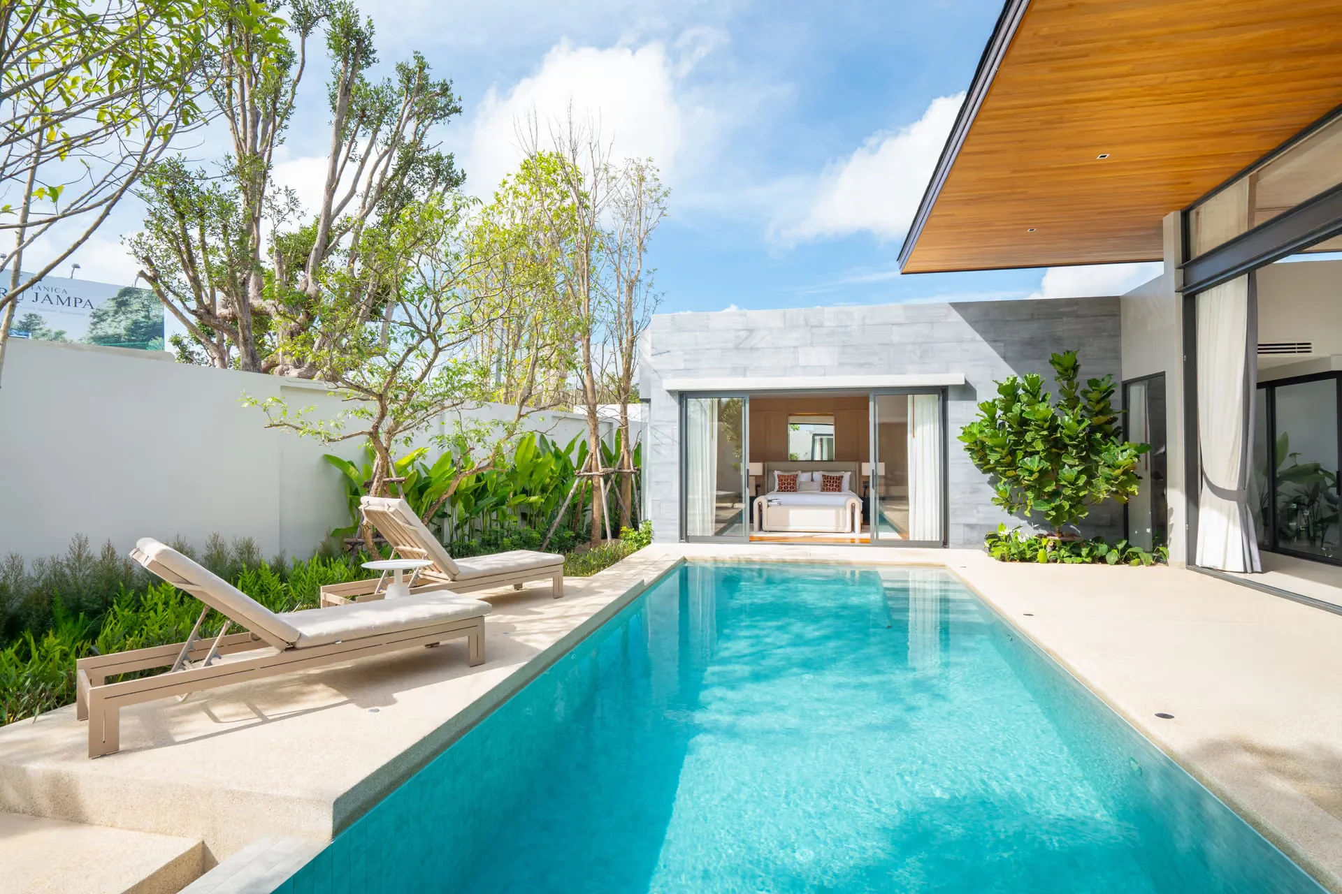 Private pool and terrace at Botanica Pru Jampa villa, Thailand