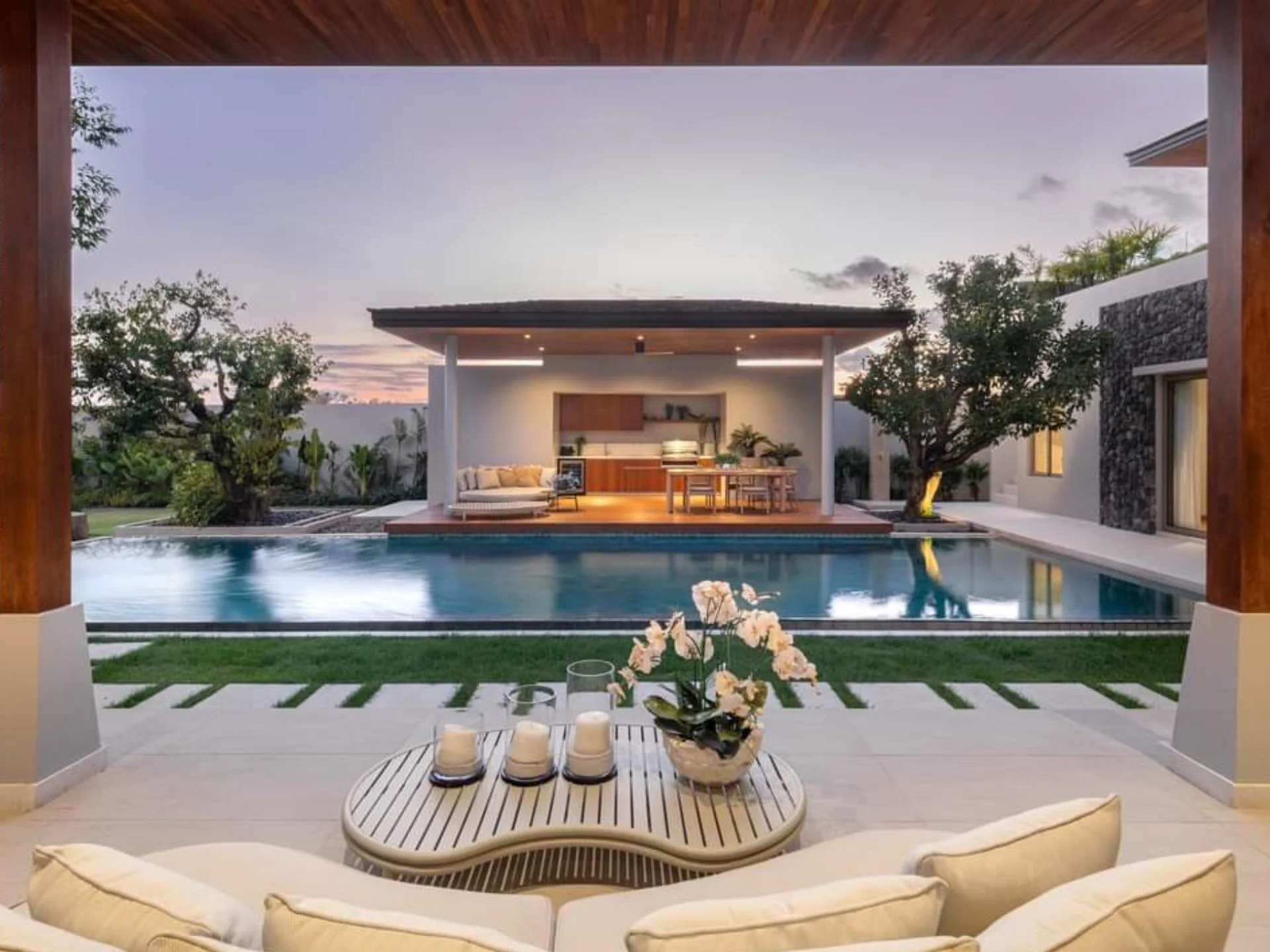 Swimming pool and outdoor living area at Botanica Grand Avenue, Thailand