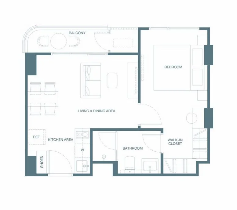 1 bedroom 40 sqm unit plan
